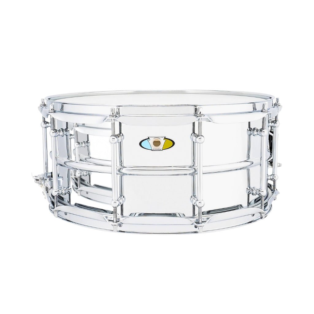 Ludwig Supralite Steel Snare 6.5" X 14" with P88i Throw Off Snare Drums Sky Music