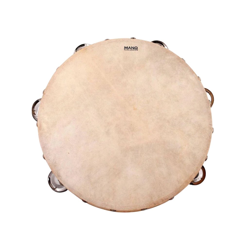 Mano 10" Non-Tunable Calf Skin Head Tambourine - Natural Percussion Sky Music