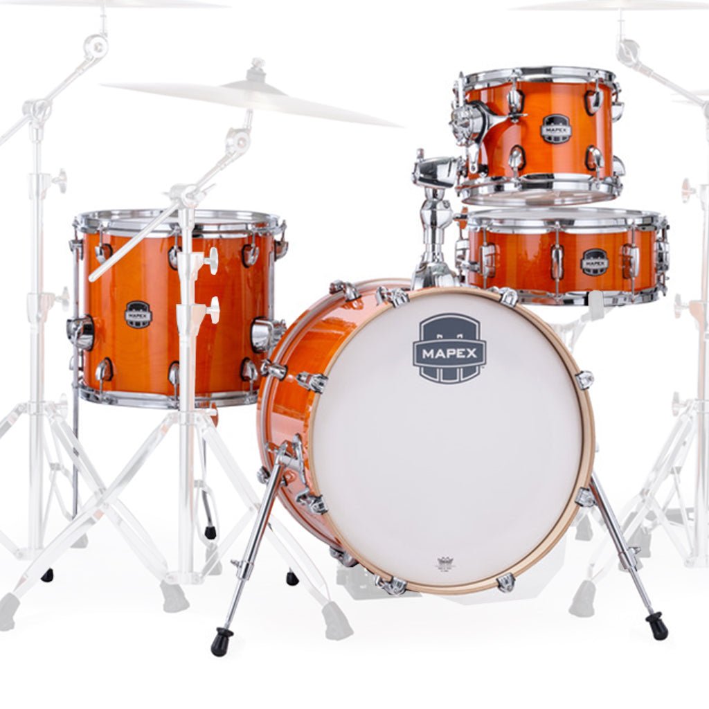 Mapex Mars Maple 4-Piece Bop Shell Pack - Glossy Amber Acoustic Drums Sky Music