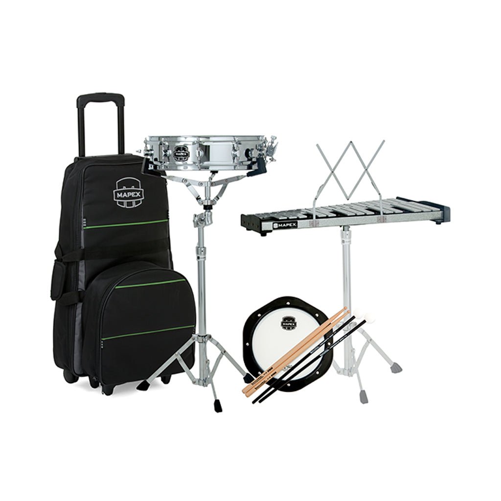 Mapex MCK1432DP Backpack Snare Drum/Bell Percussion Kit w/ Rolling Bag Percussion Sky Music
