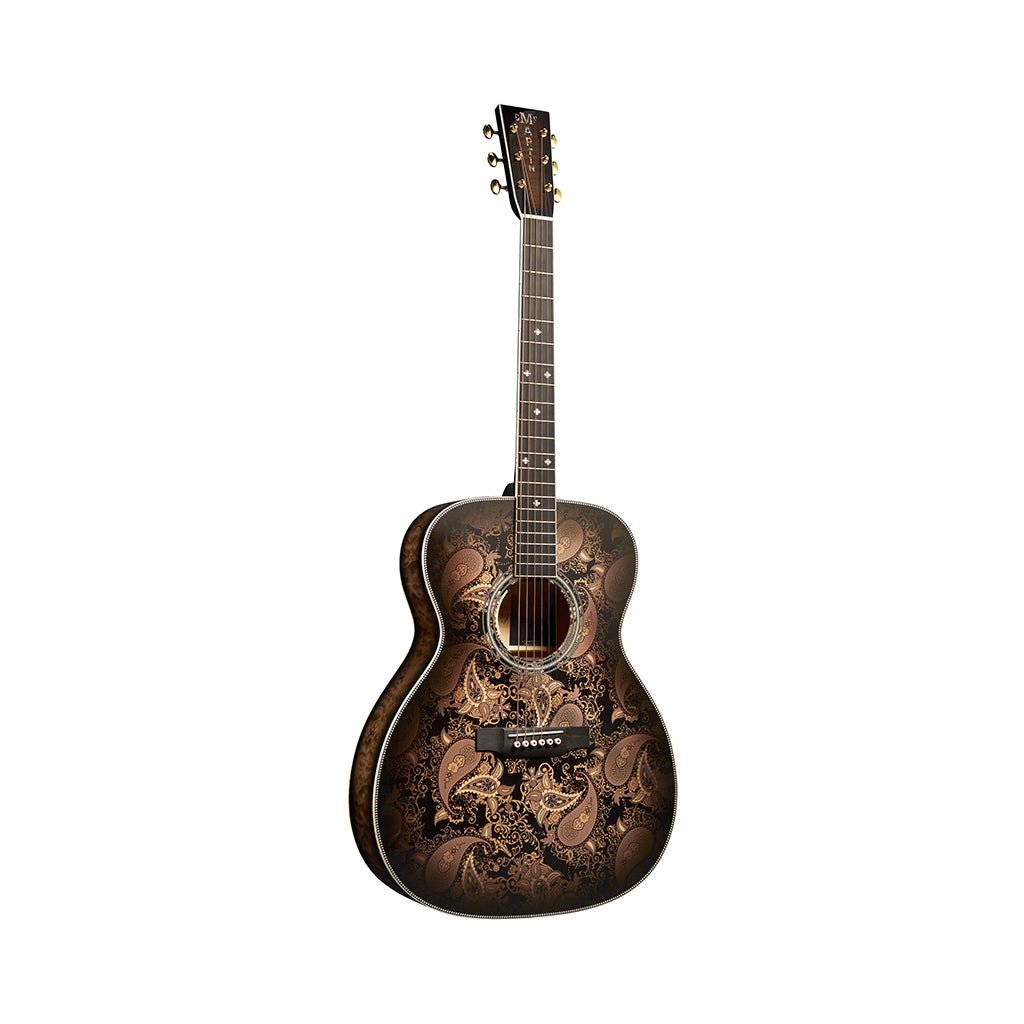 Martin Custom Shop M/0000 Acoustic-Electric Guitar - Paisley Ember Burst Acoustic Guitars Sky Music