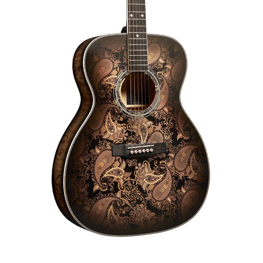 Martin Custom Shop M/0000 Acoustic-Electric Guitar - Paisley Ember Burst Acoustic Guitars Sky Music