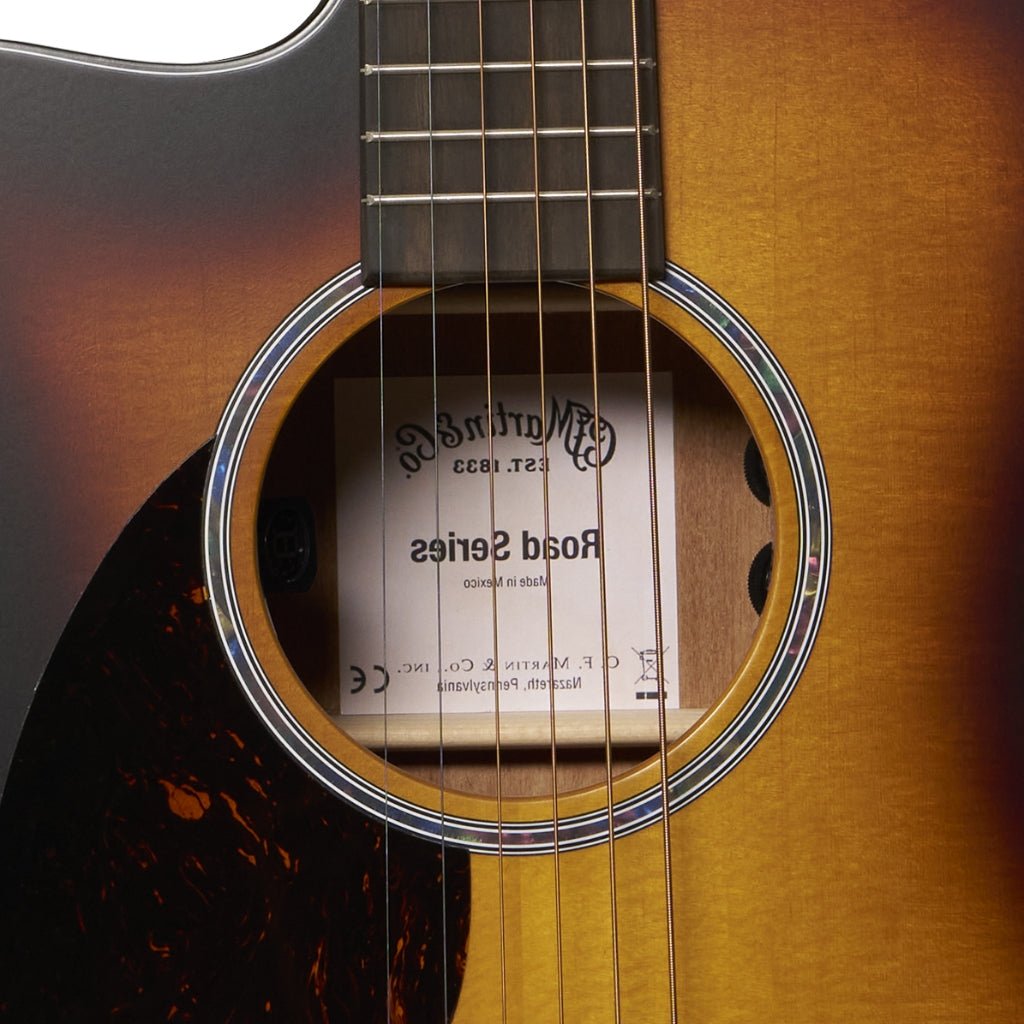 Martin Road Series OMC-10E Left Handed Acoustic-Electric Guitar - Modern Burst Acoustic Guitars Sky Music