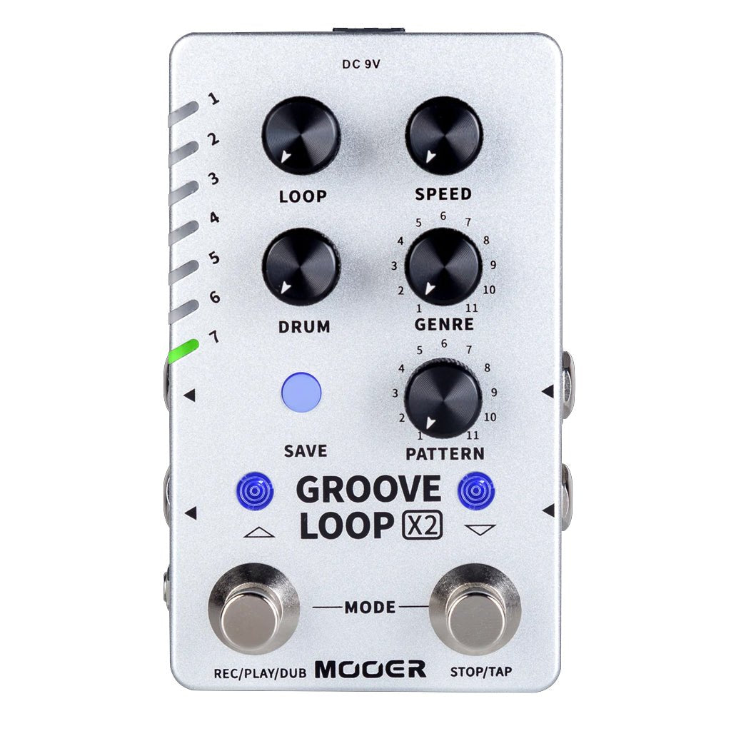 Mooer Dual Footswitch 'Groove Loop X2' Stereo Looper Guitar Effects Pedal Effects Pedals Sky Music