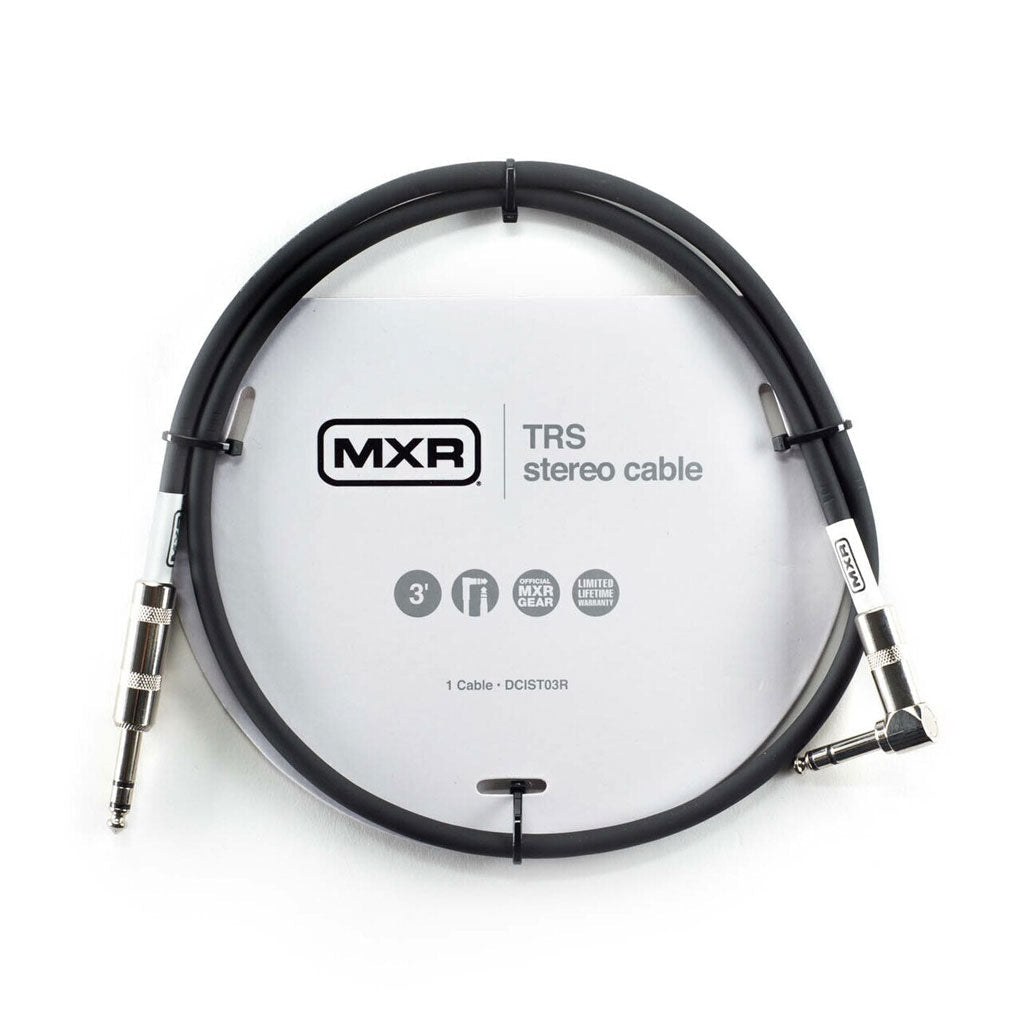 MXR DCIST03R Stereo Cable - TRS Male to Right Angle TRS Male - 3 foot Audio Cables Sky Music