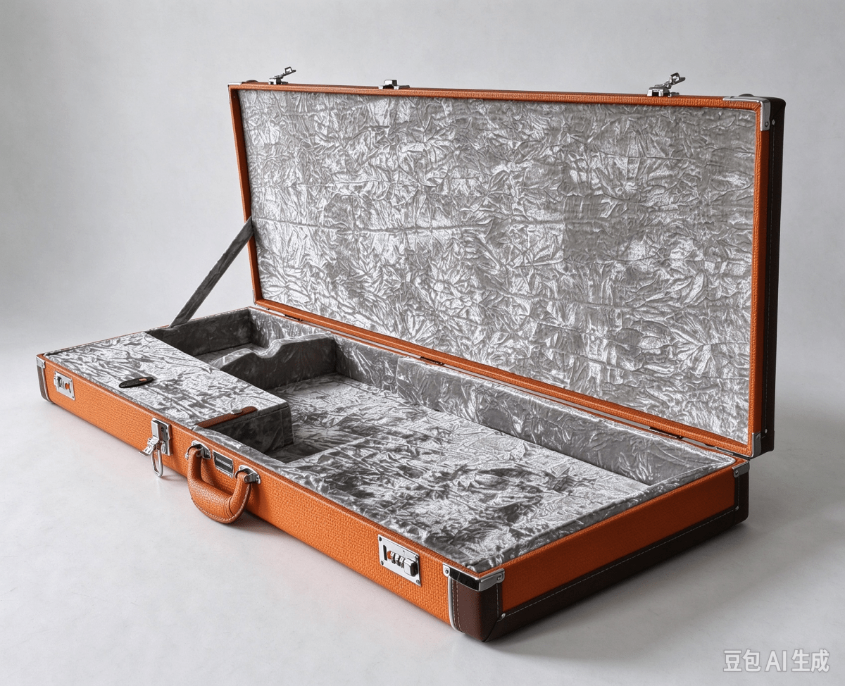 Nameless Premium Electric Guitar Hard Case, Brown with Silver Velour Interior Electric Guitar Cases & Gigbags Sky Music