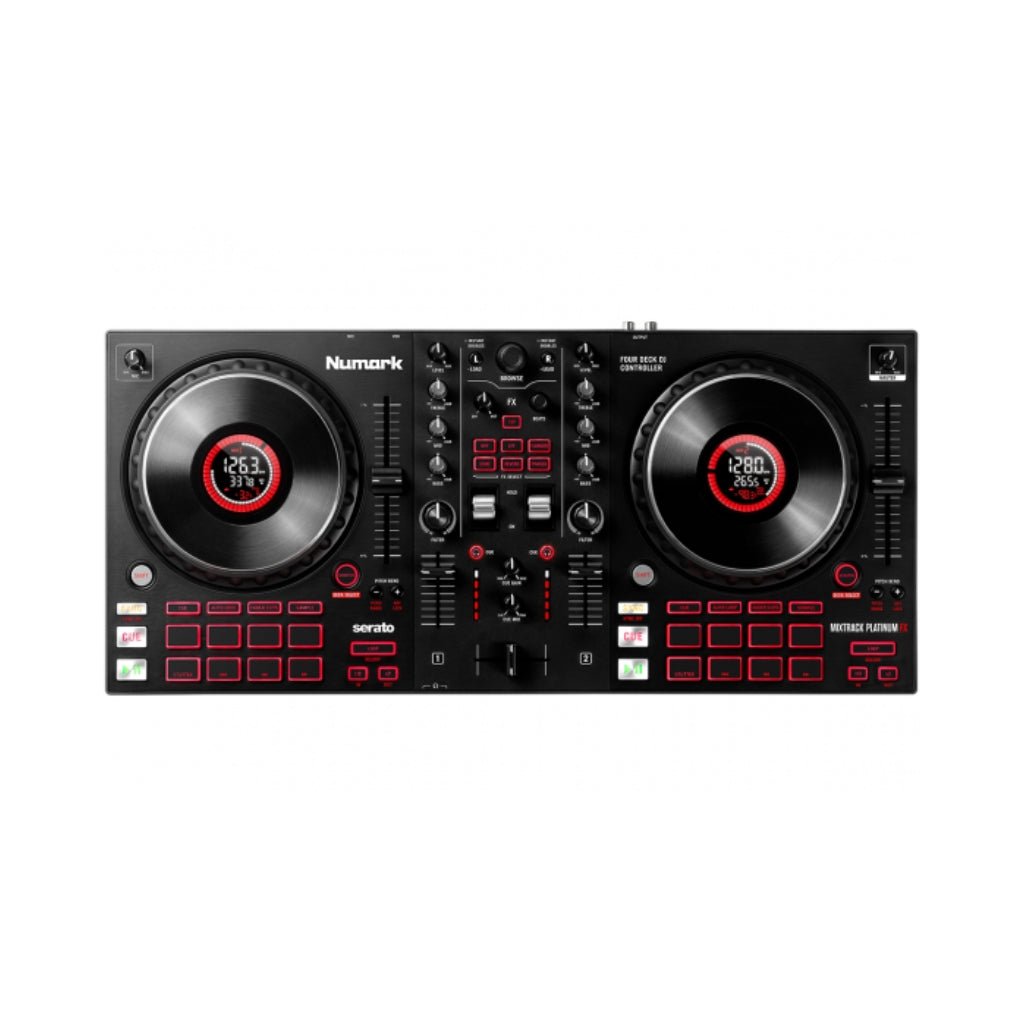 Numark Mixtrack Platinum FX 4-Deck Advanced DJ Controller with Jog Wheel Displays and Effects Paddles DJ Controllers Sky Music