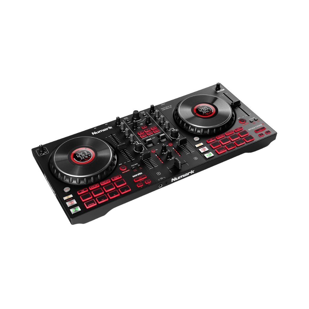 Numark Mixtrack Platinum FX 4-Deck Advanced DJ Controller with Jog Wheel Displays and Effects Paddles DJ Controllers Sky Music