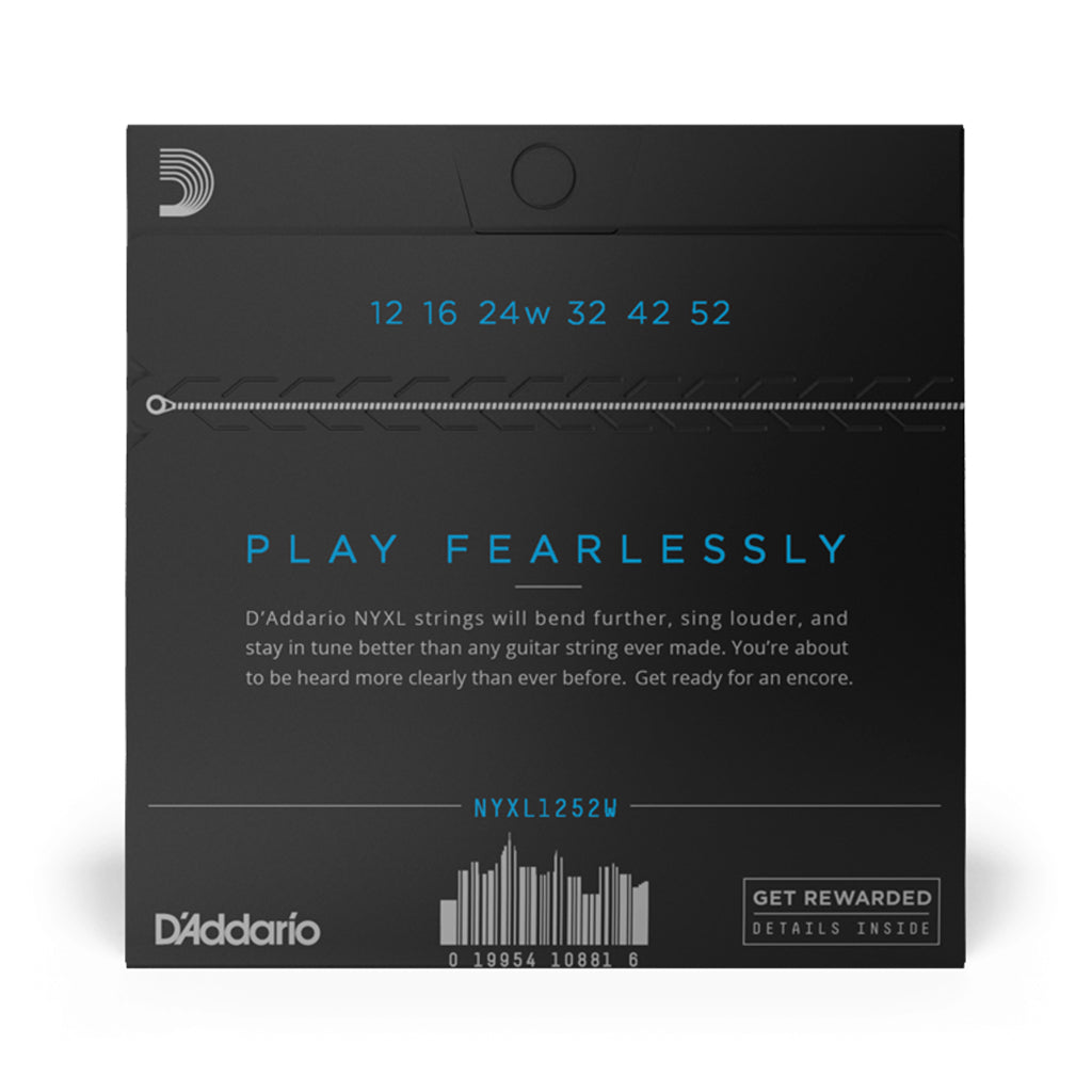 D'Addario NYXL1252W NYXL 12 52 Guitar Strings Wound 3rd String