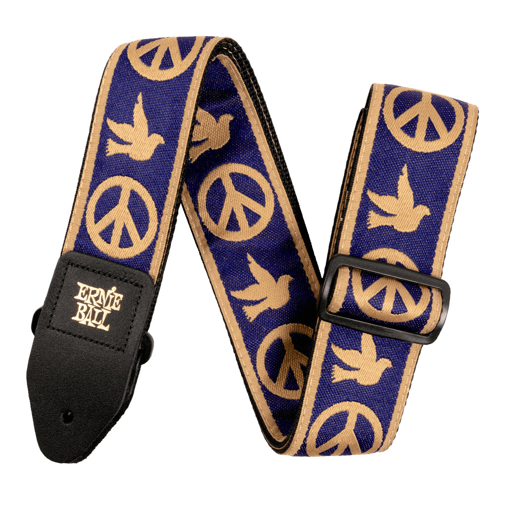 Ernie Ball Classic Jacquard Strap in Beige Peace Love Dove
