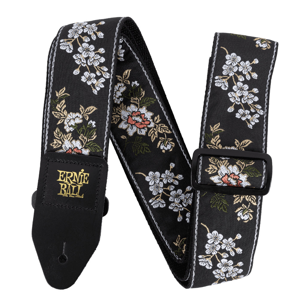 Ernie Ball Classic Jacquard Strap in White Blossom