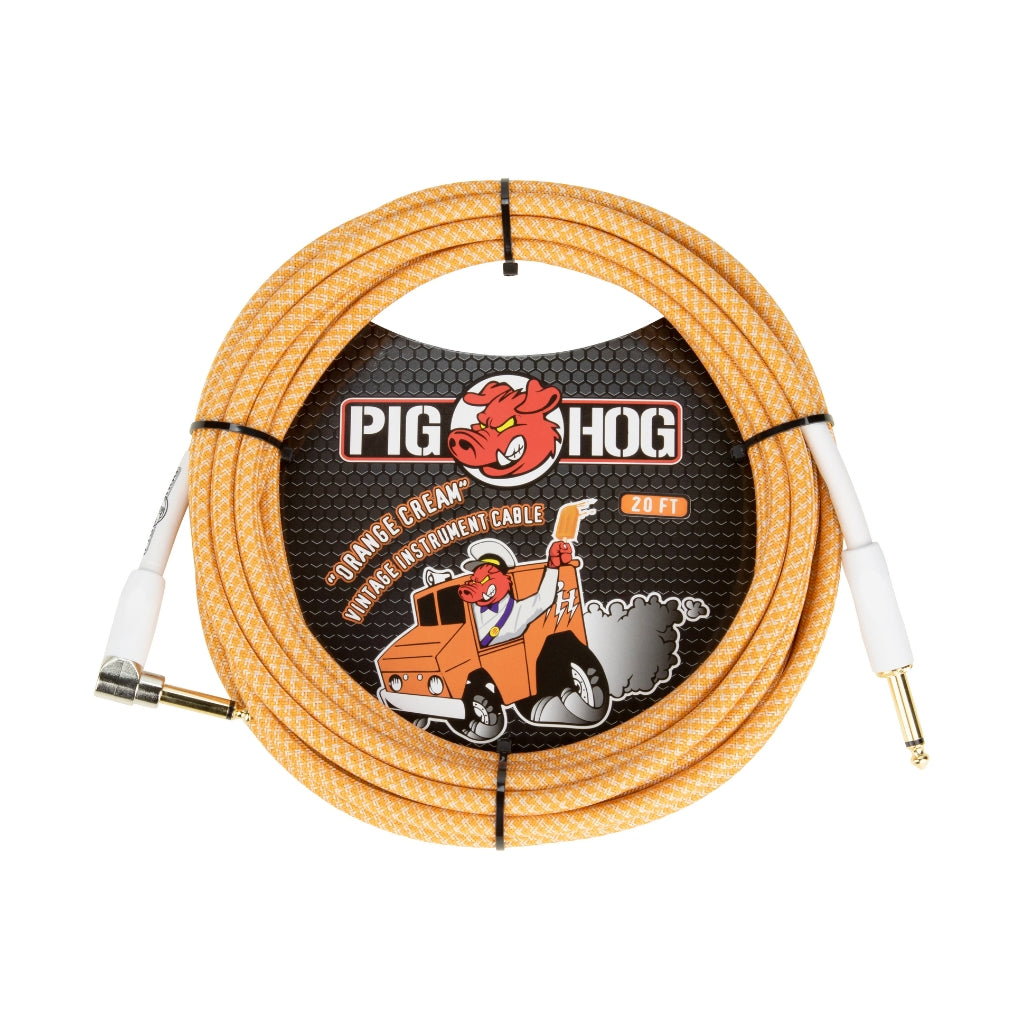 Pig Hog - "Orange Crème 2.0" Instrument Cable - 20ft. Right Angle