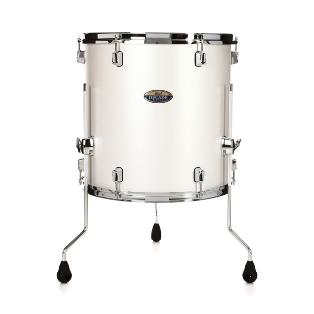 Pearl - Decade Maple Floor Tom - 16X16" White Satin Pearl