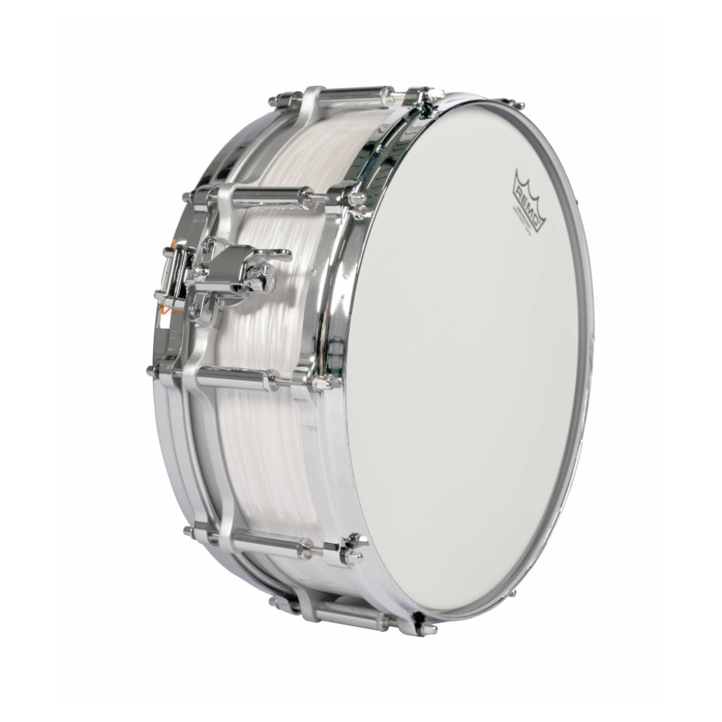 Pearl - 14"x6.5" 75th Anniversary President Series Free Floater Phenolic Snare Drum - Pearl White Oyster