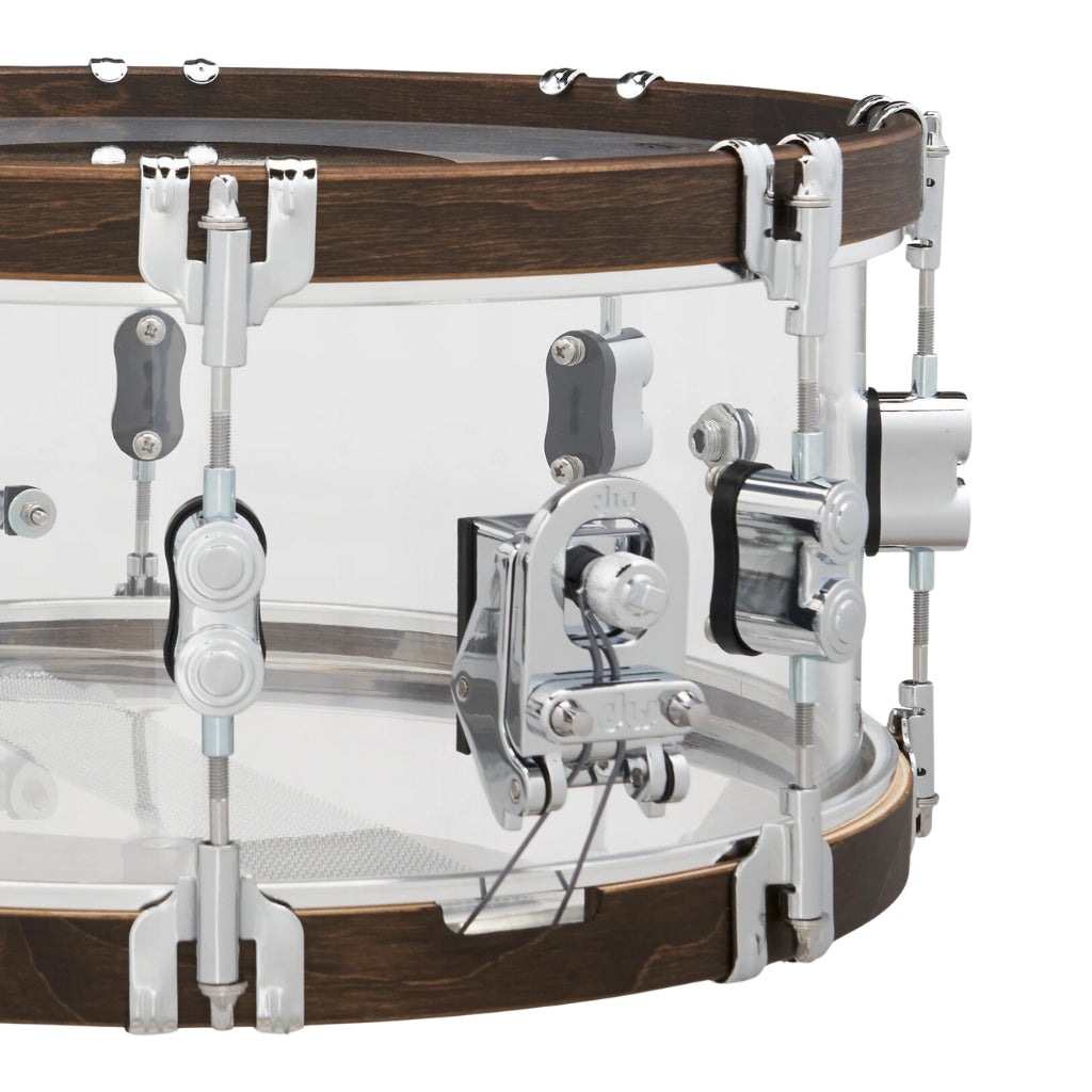 PDP - 25th Anniversary Acrylic with Walnut Hoops Snare - 14X6.5