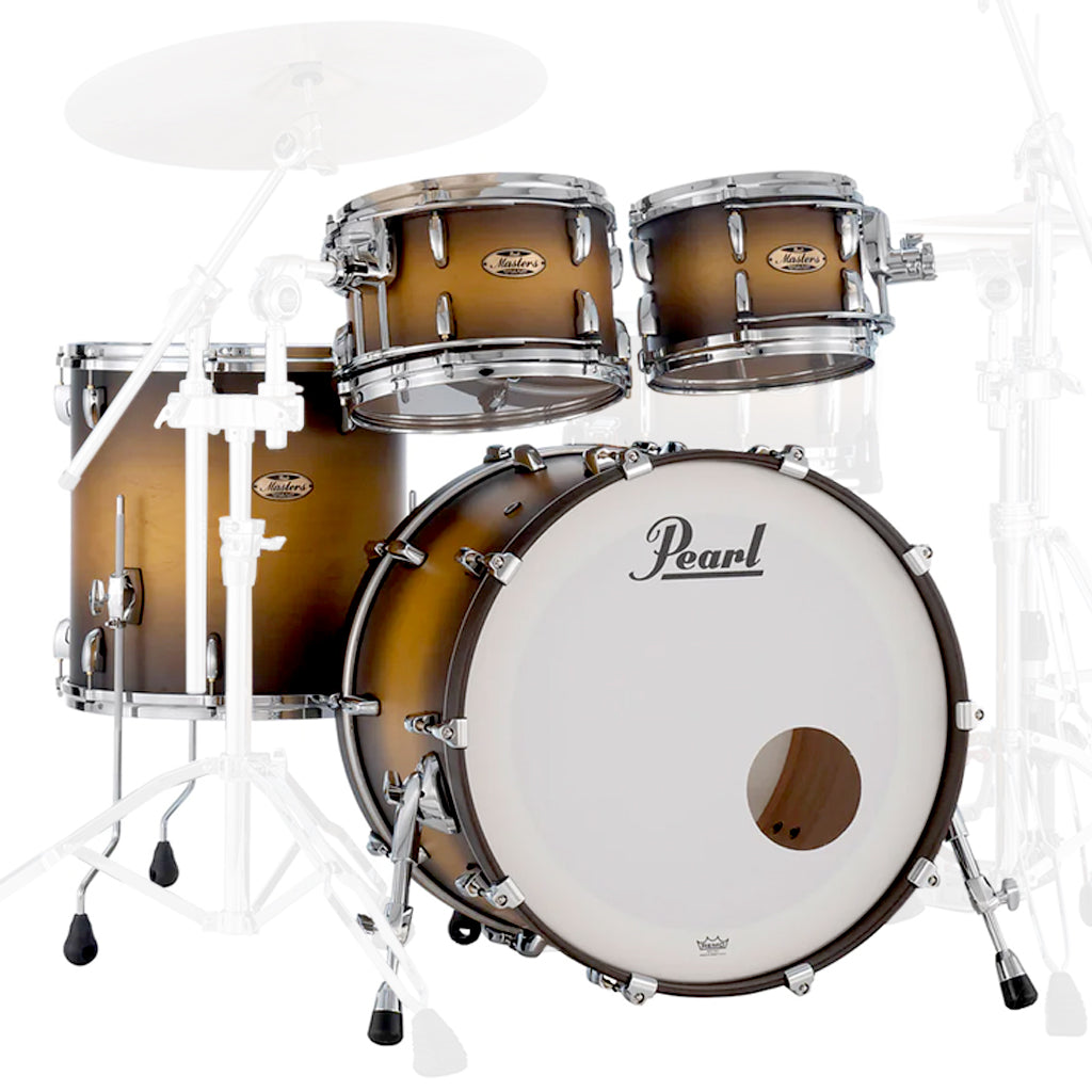 Pearl Masters Maple Pure 22 4 Piece Shell Pack R2 Pipe Matte Olive Burst