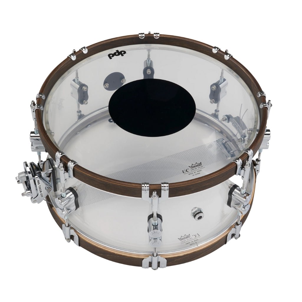 PDP 25th Anniversary Acrylic with Walnut Hoops Snare - 14X6.5 Snare Drums Sky Music