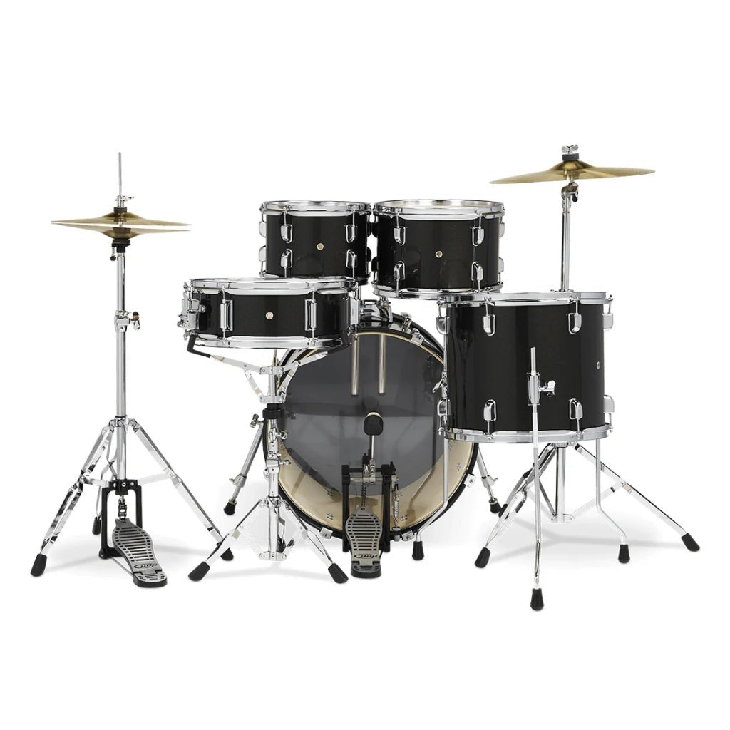 PDP Centerstage Series 20" 5 Piece Drum Kit Iridescent Black Sparkle with Hardware Cymbals and Thone Acoustic Drums Sky Music
