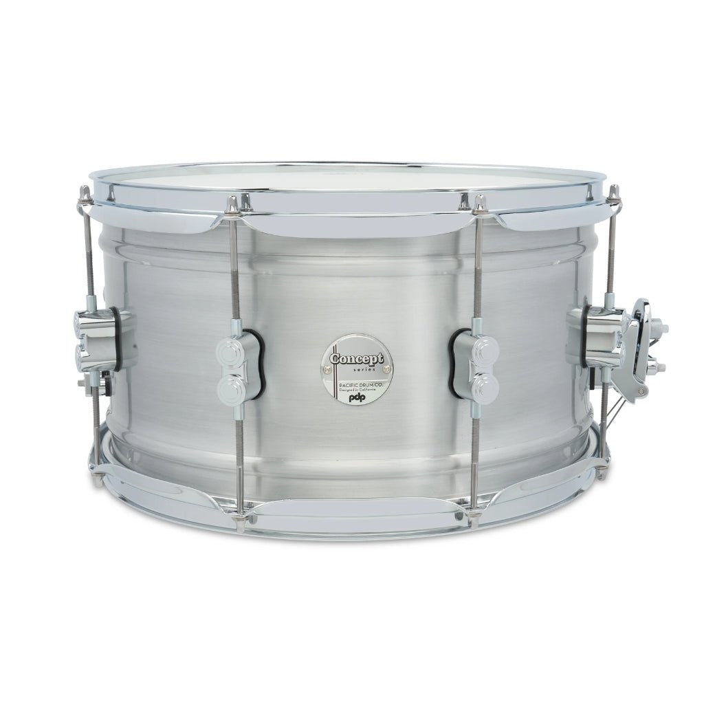 PDP Concept Aluminum 8x14-inch 1.2mm Snare Drum - Natural Satin Brushed Aluminum Snare Drums Sky Music