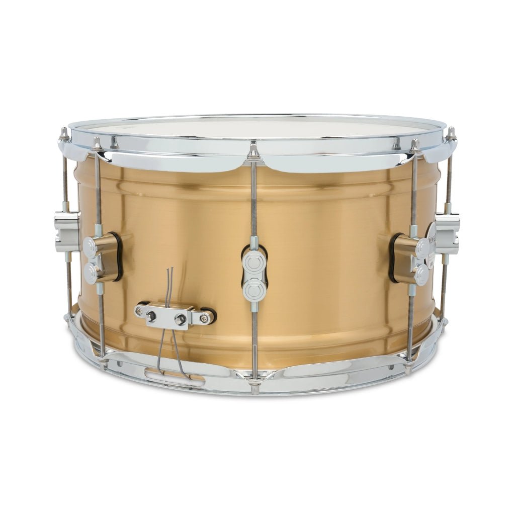 PDP Concept Brass 8x14-inch 1.2mm Snare Drum - Natural Satin Brushed Brass Snare Drums Sky Music