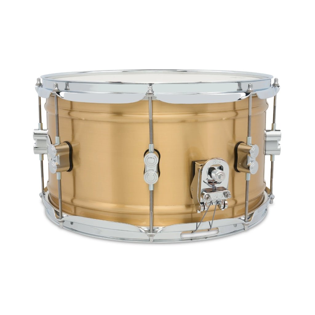 PDP Concept Brass 8x14-inch 1.2mm Snare Drum - Natural Satin Brushed Brass Snare Drums Sky Music