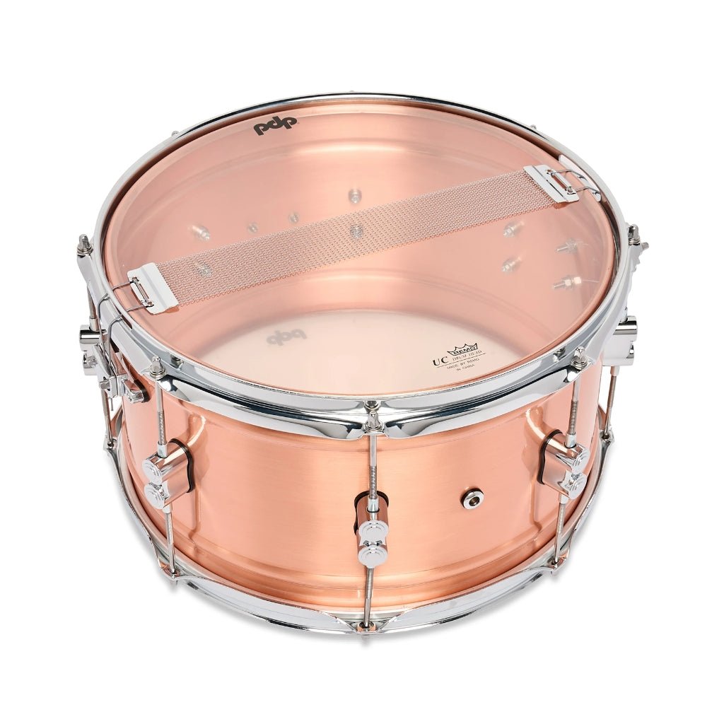 PDP Concept Brass 8x14-inch 1.2mm Snare Drum - Natural Satin Brushed Copper Snare Drums Sky Music