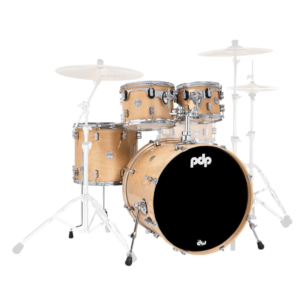 PDP Concept Maple 4-Piece Fusion Shell Pack - Natural Lacquer Acoustic Drums Sky Music