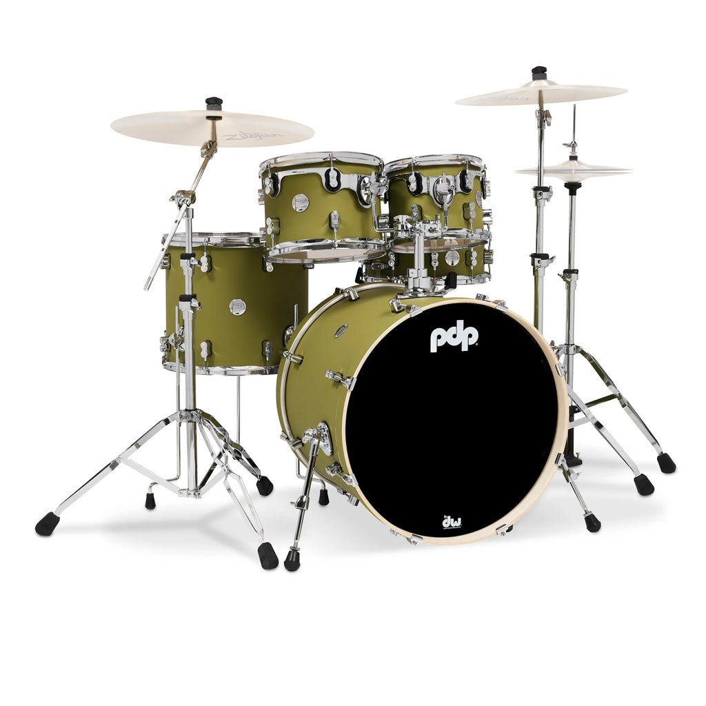 PDP Concept Maple 5-piece Shell Pack - Satin Olive Acoustic Drums Sky Music