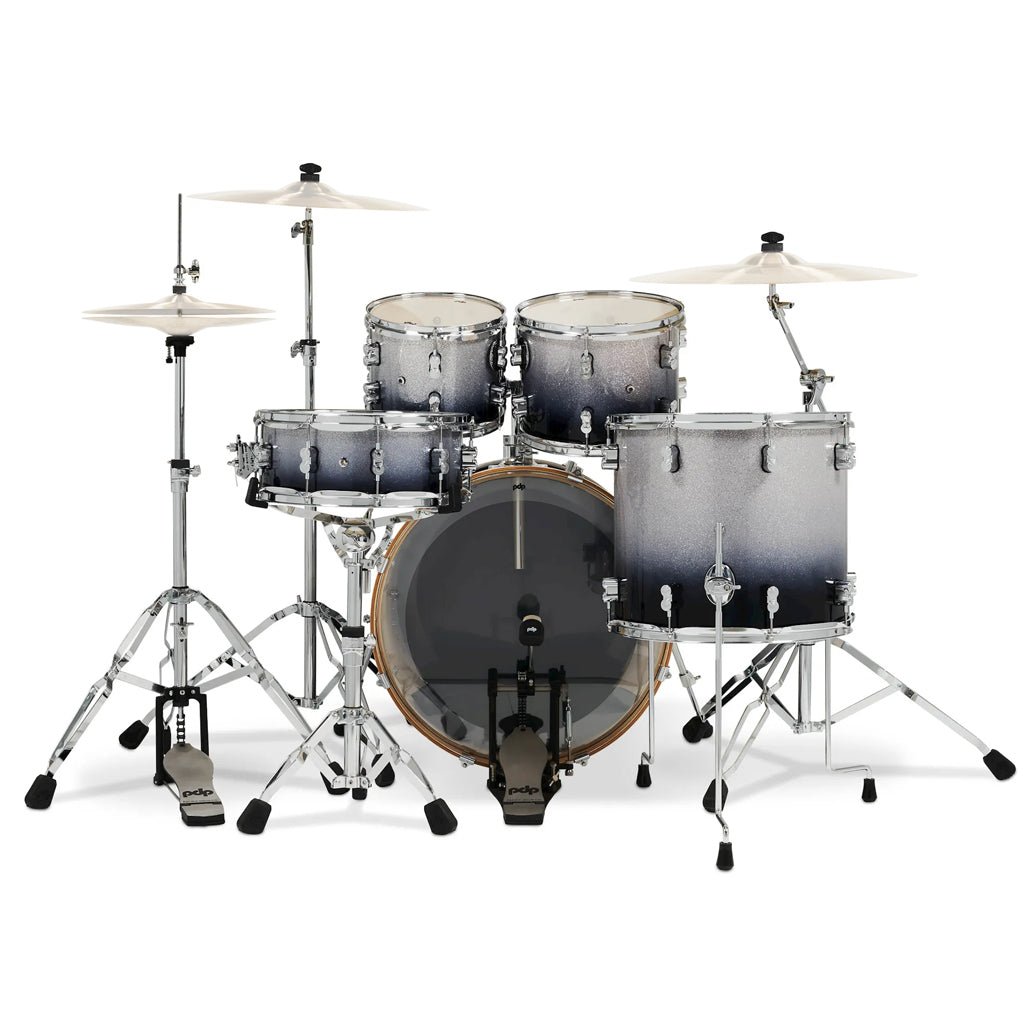 PDP Concept Maple 5-piece Shell Pack - Silver To Black Sparkle Fade Acoustic Drums Sky Music