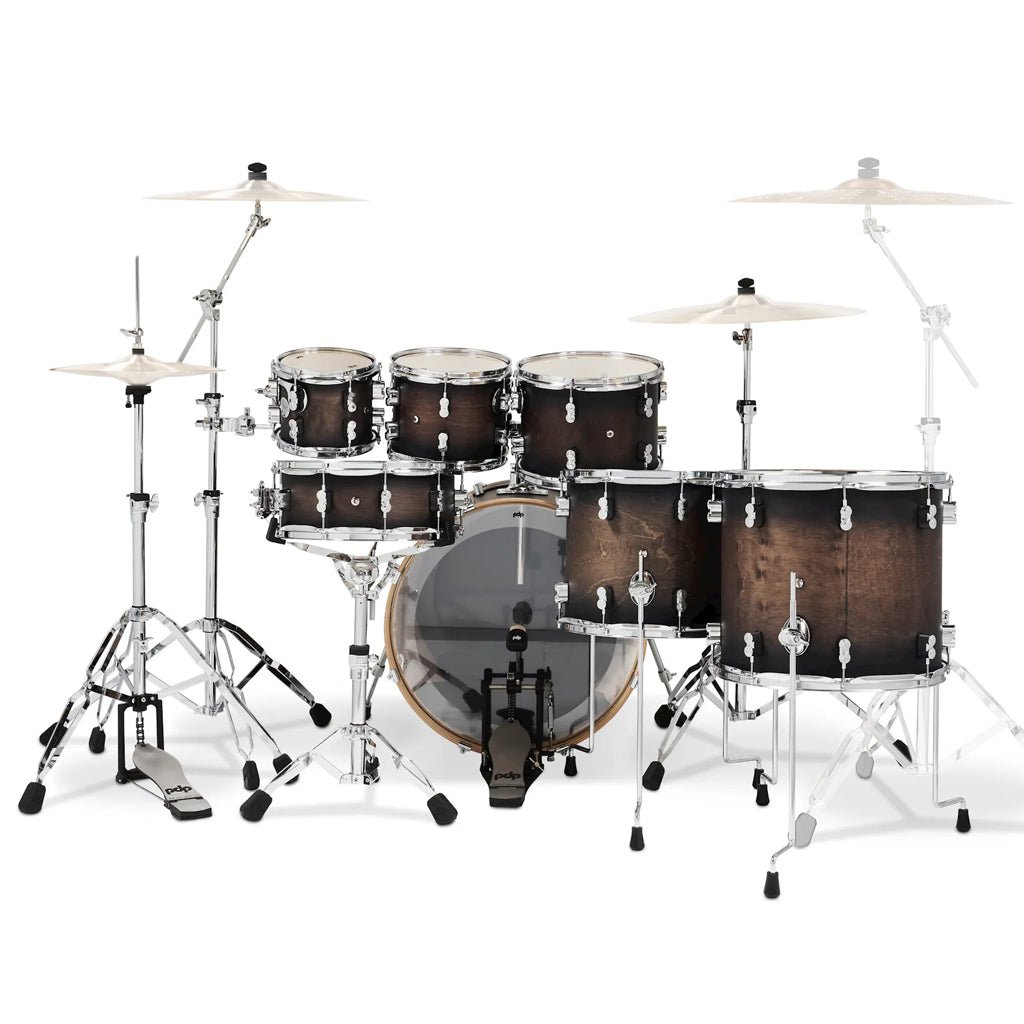 PDP Concept Maple 7-piece Shell Pack - Satin Charcoal Burst Acoustic Drums Sky Music