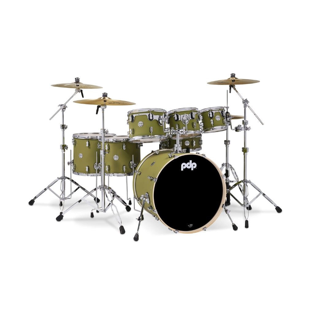 PDP - Concept Maple 7-piece Shell Pack - Satin Olive Acoustic Drums Sky Music