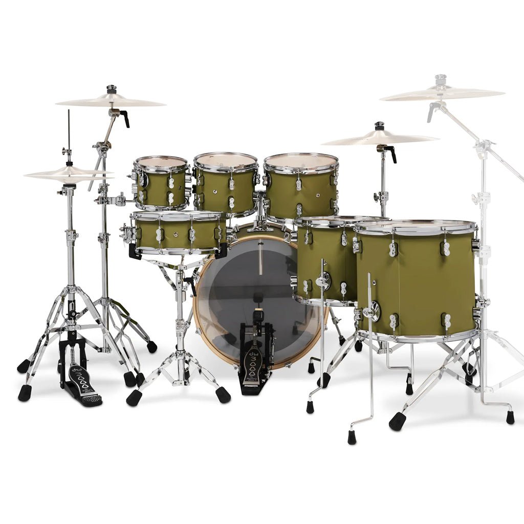 PDP Concept Maple 7-piece Shell Pack - Satin Olive Acoustic Drums Sky Music