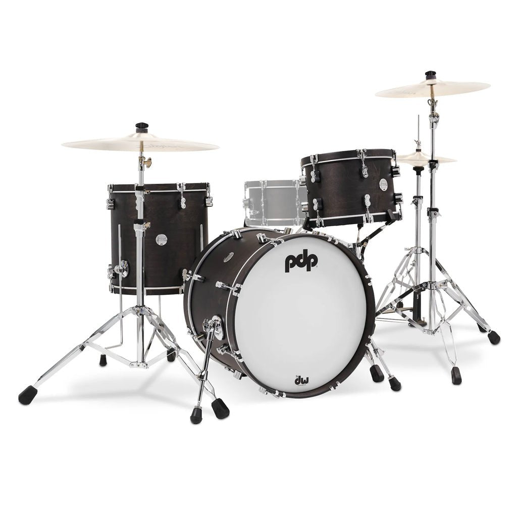 PDP Concept Maple Classic 3-piece Shell Pack with 20 inch Kick - Ebony with Ebony Hoops Acoustic Drums Sky Music