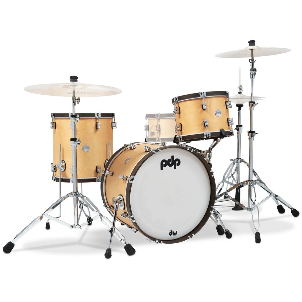 PDP Concept Maple Classic 3-piece Shell Pack with 20 inch Kick - Natural with Walnut Hoops Acoustic Drums Sky Music