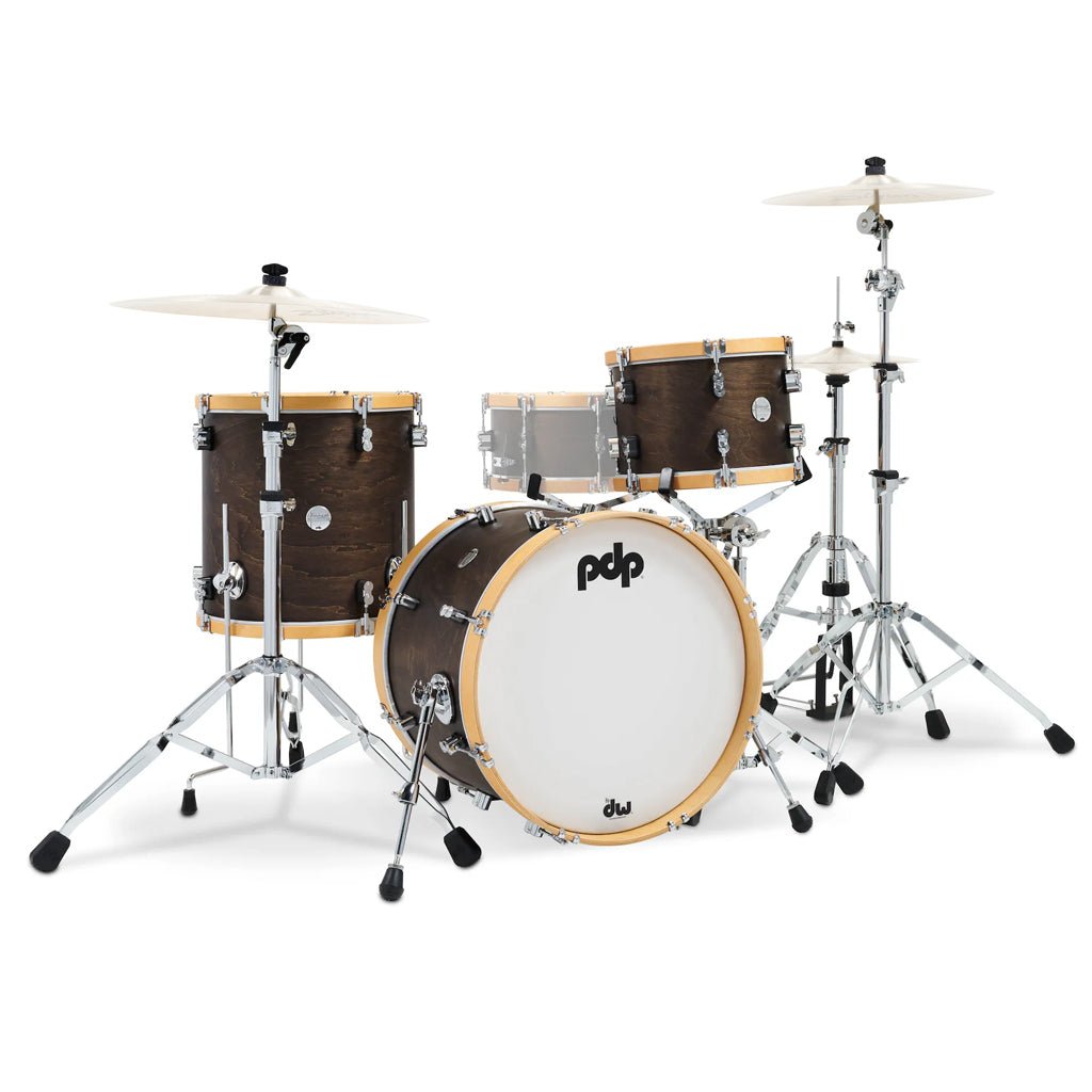 PDP Concept Maple Classic 3-piece Shell Pack with 20 inch Kick - Walnut with Natural Hoops Acoustic Drums Sky Music