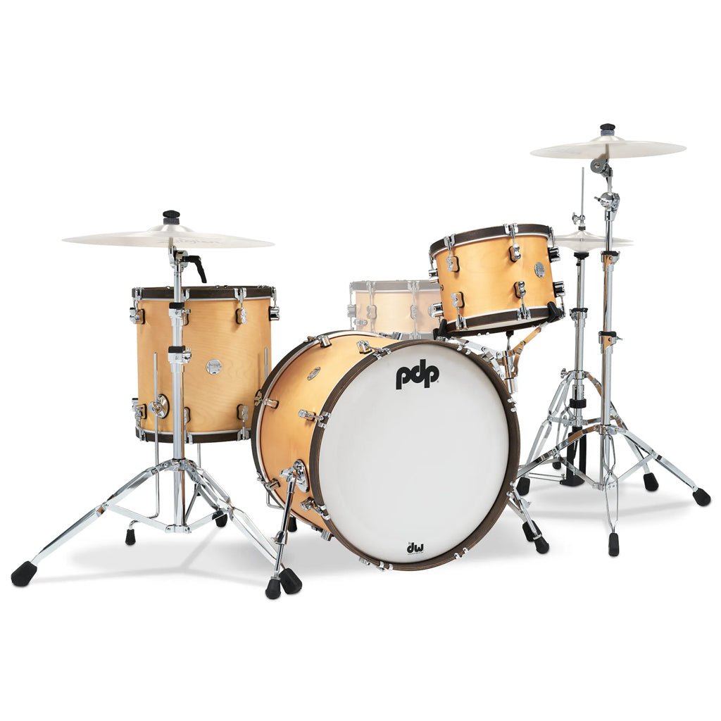 PDP Concept Maple Classic 3-piece Shell Pack with 22 inch Kick - Natural with Walnut Hoops Acoustic Drums Sky Music