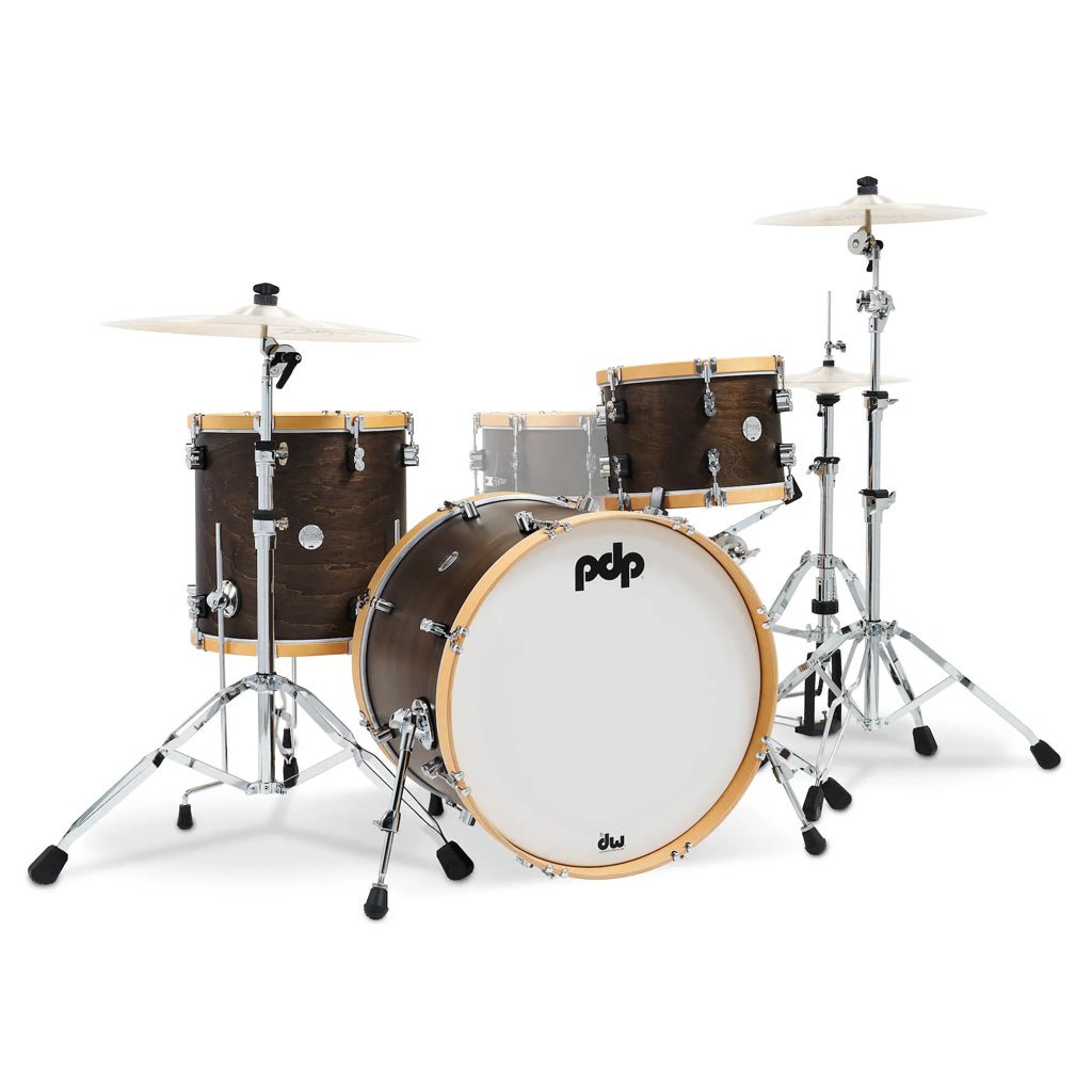 PDP Concept Maple Classic 3-piece Shell Pack with 22 inch Kick - Walnut with Natural Hoops Acoustic Drums Sky Music