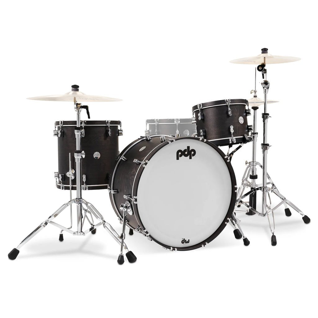 PDP Concept Maple Classic 3-piece Shell Pack with 24 inch Kick - Ebony with Ebony Hoops Acoustic Drums Sky Music