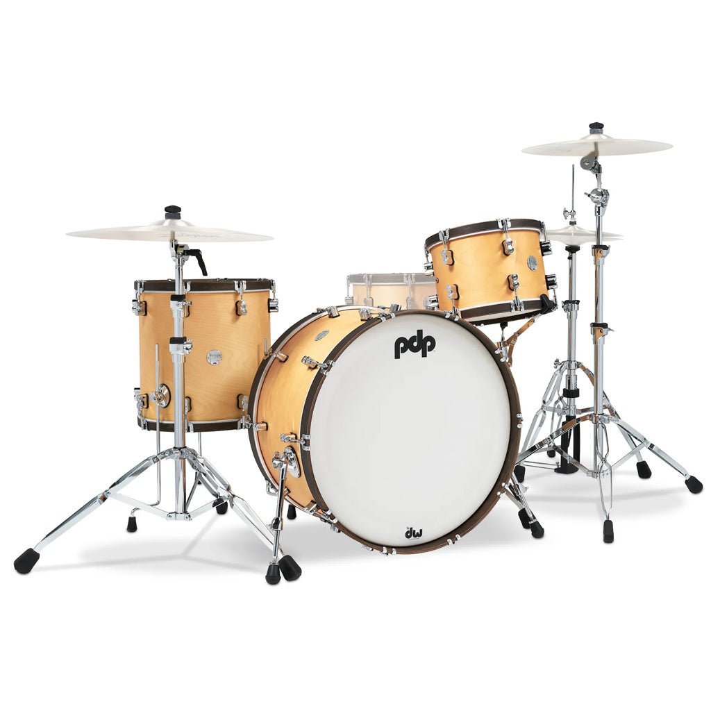 PDP Concept Maple Classic 3-piece Shell Pack with 24 inch Kick - Natural with Walnut Hoops Acoustic Drums Sky Music