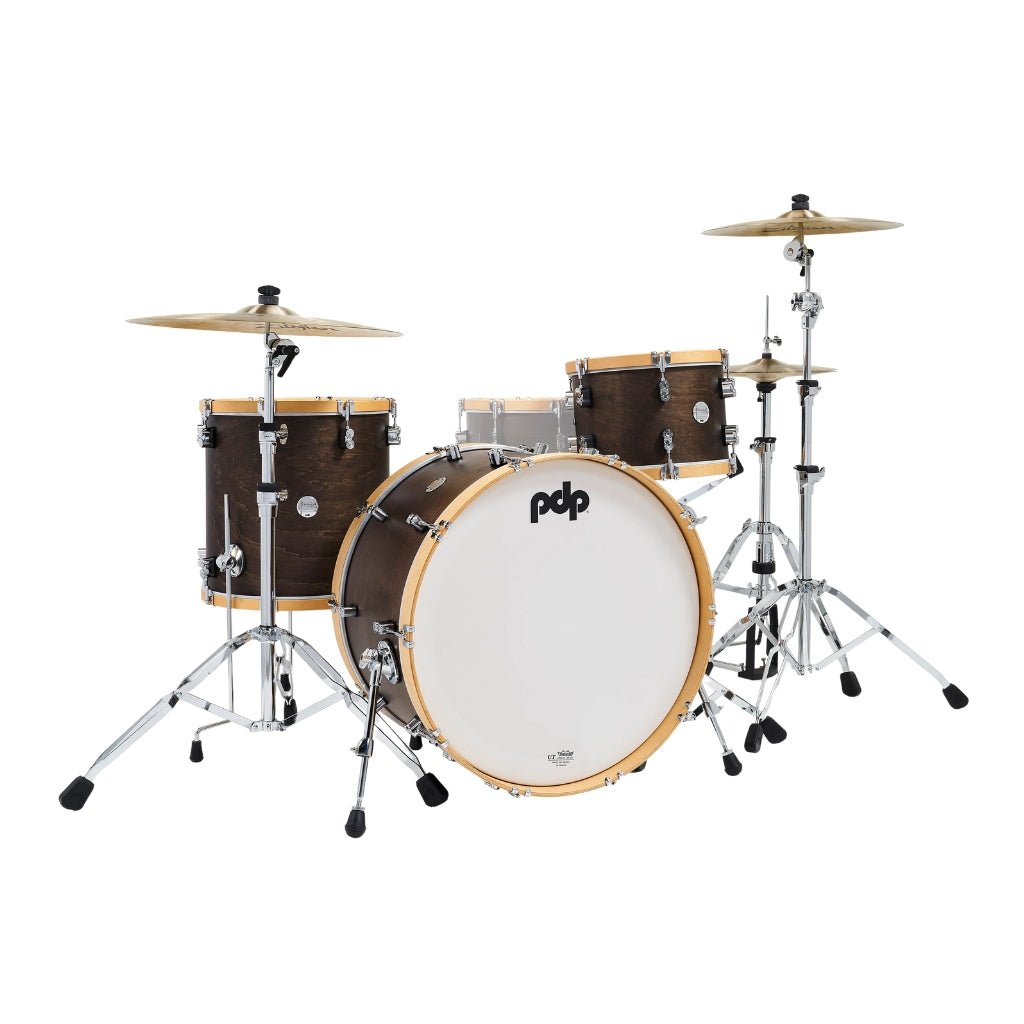 PDP Concept Maple Classic 3-piece Shell Pack with 24 inch Kick - Walnut with Natural Hoops Acoustic Drums Sky Music