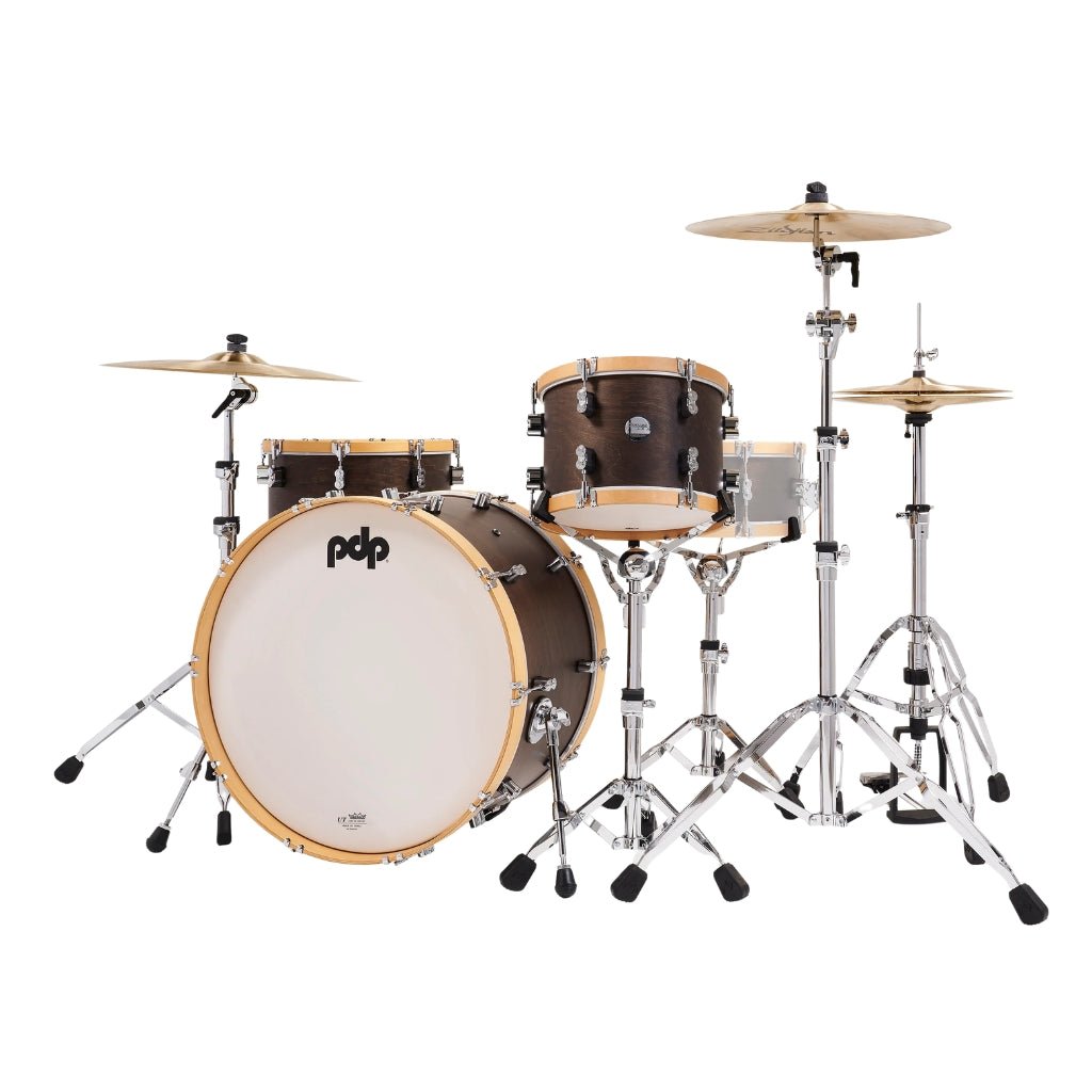 PDP Concept Maple Classic 3-piece Shell Pack with 24 inch Kick - Walnut with Natural Hoops Acoustic Drums Sky Music