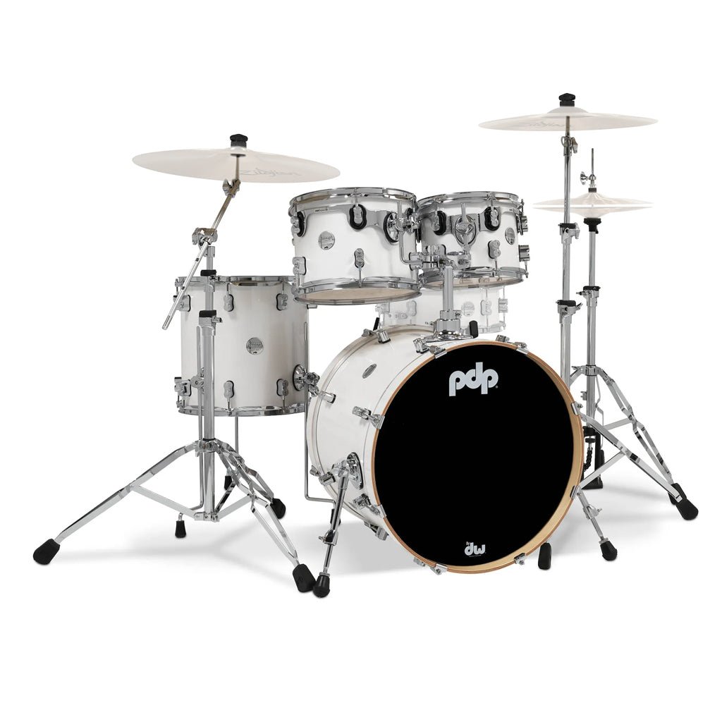 PDP Concept Maple Classic 4-piece Shell Pack with 20 inch Kick - Pearlescent White Lacquer Acoustic Drums Sky Music