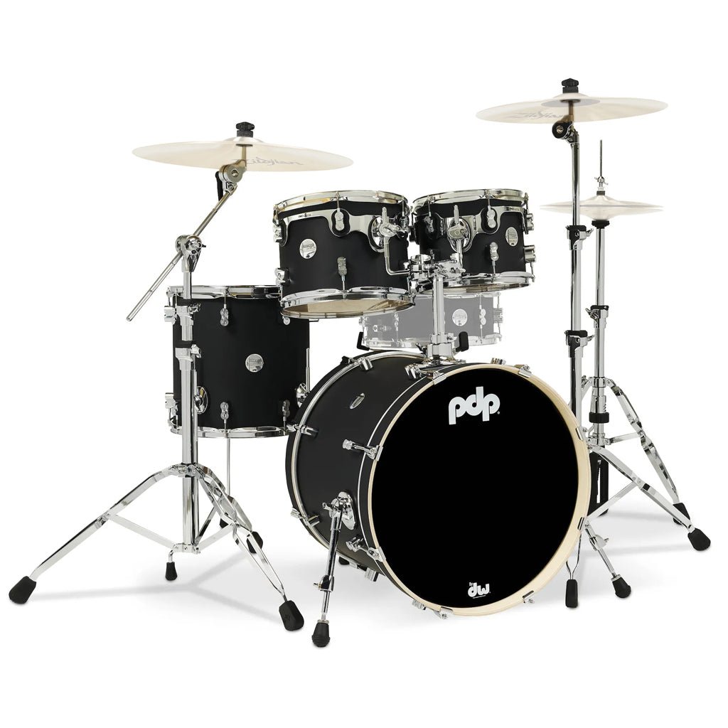 PDP Concept Maple Classic 4-piece Shell Pack with 20 inch Kick - Satin Black Acoustic Drums Sky Music