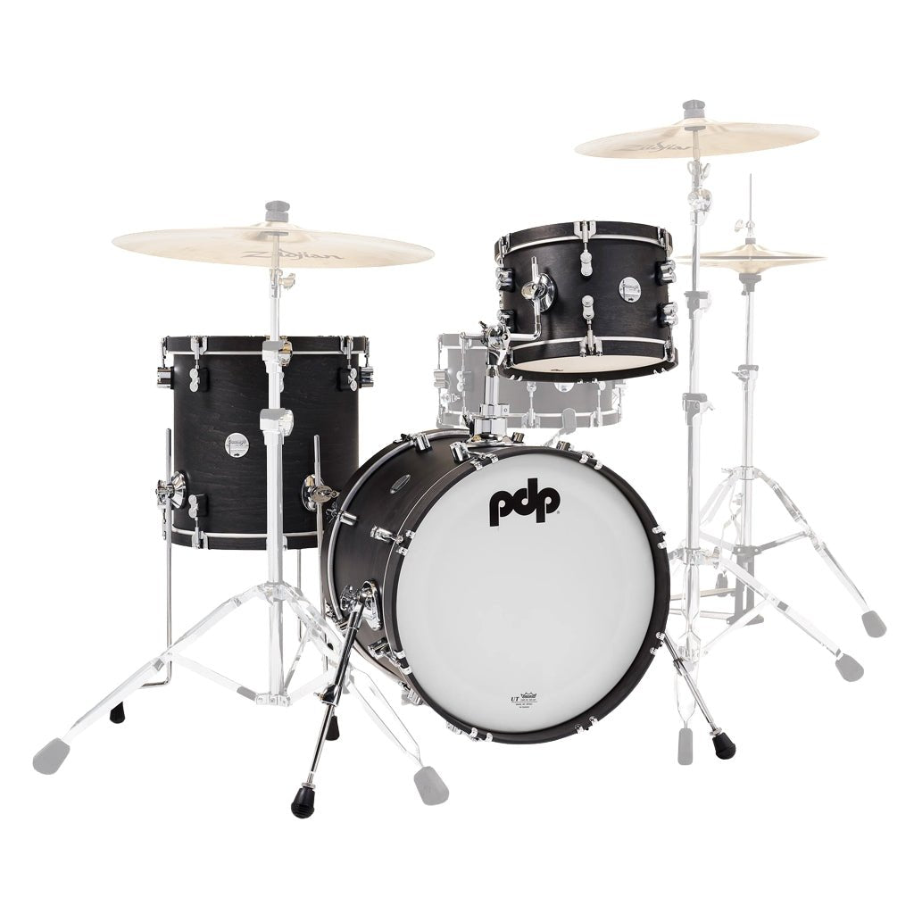 PDP Concept Maple Classic Bop 3-piece Shell Pack - Ebony Stain with Ebony Hoops Acoustic Drums Sky Music