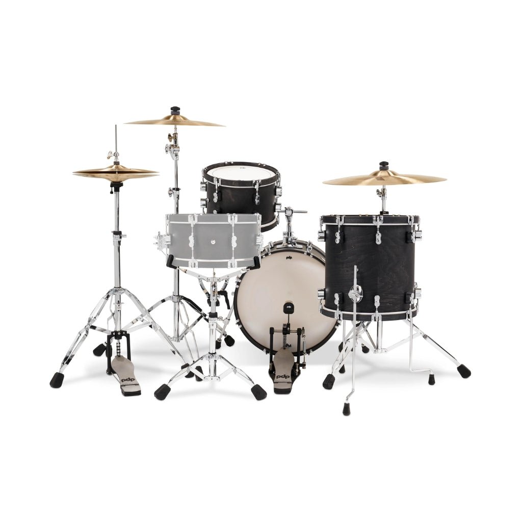 PDP Concept Maple Classic Bop 3-piece Shell Pack - Ebony with Ebony Hoops Acoustic Drums Sky Music