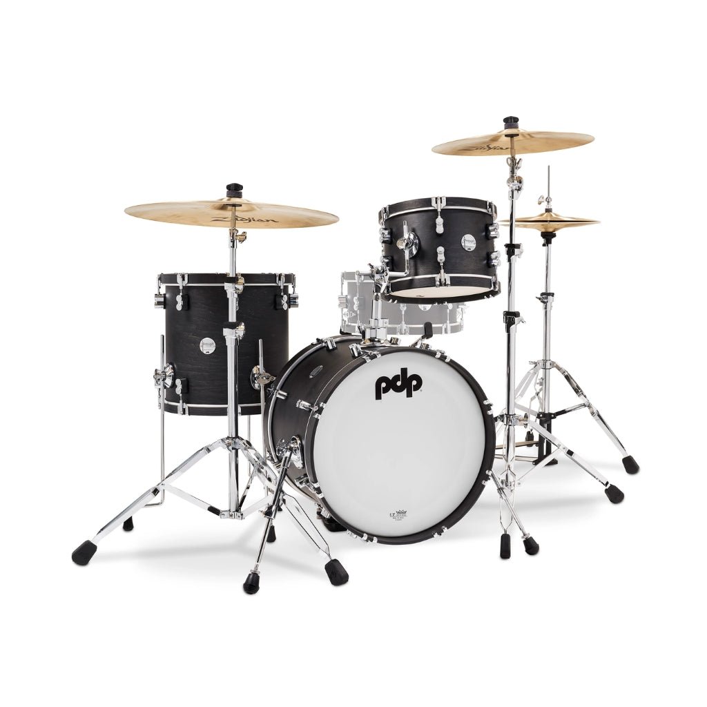 PDP Concept Maple Classic Bop 3-piece Shell Pack - Ebony with Ebony Hoops Acoustic Drums Sky Music