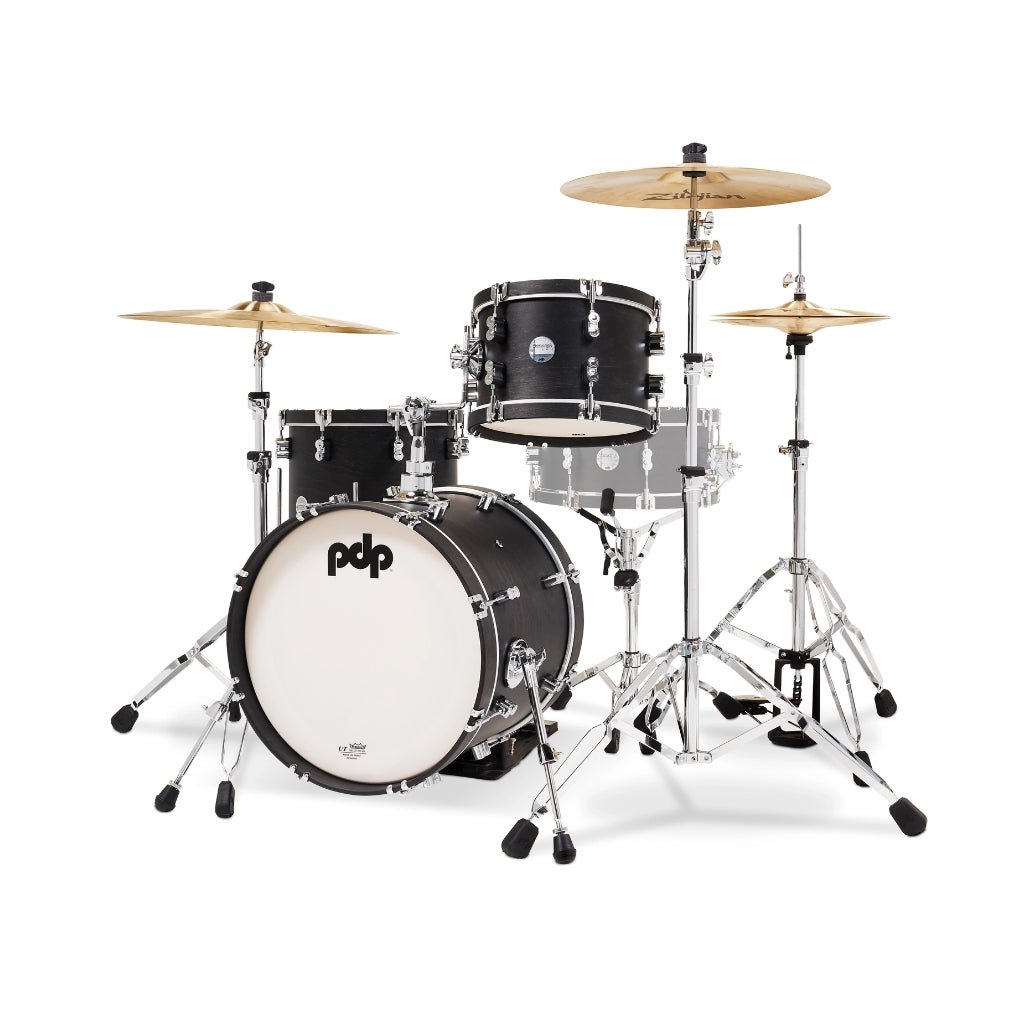 PDP Concept Maple Classic Bop 3-piece Shell Pack - Ebony with Ebony Hoops Acoustic Drums Sky Music