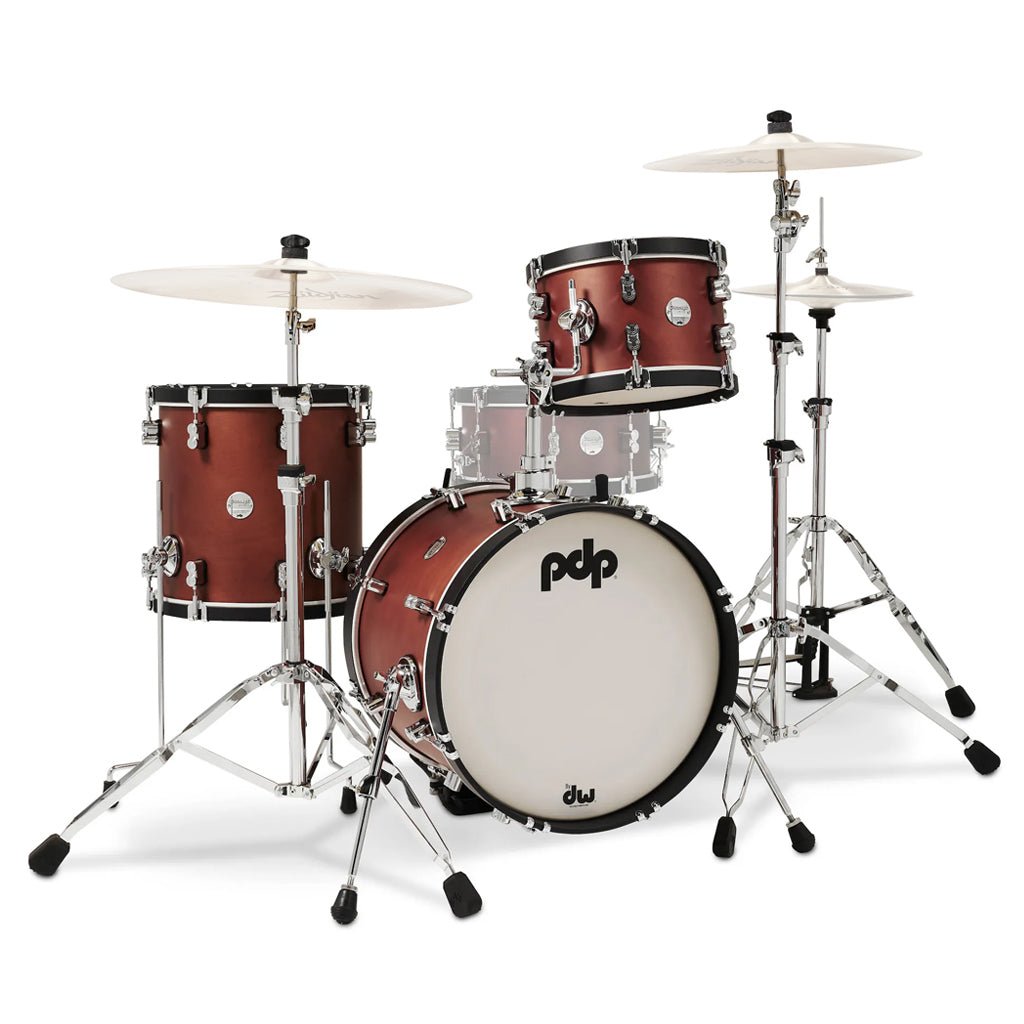 PDP Concept Maple Classic Bop 3-piece Shell Pack - Oxblood with Ebony Hoops Acoustic Drums Sky Music