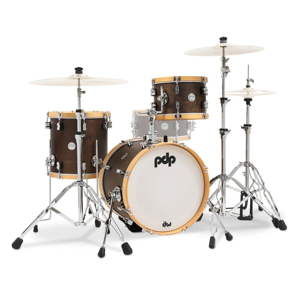 PDP Concept Maple Classic Bop 3-piece Shell Pack - Walnut with Natural Hoops Acoustic Drums Sky Music