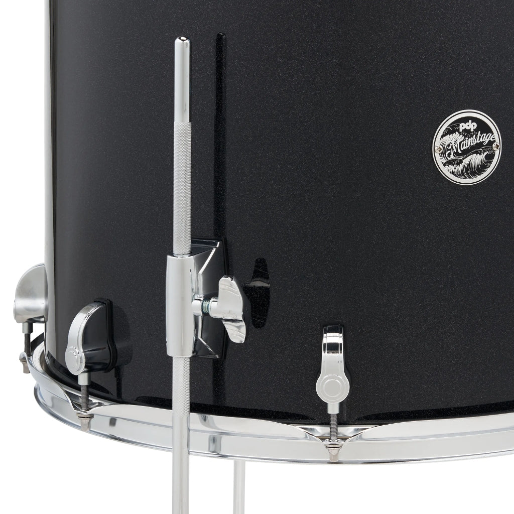 PDP Mainstage 5-Piece Complete Drum Set with Hardware and Cymbals - Black Sparkle Acoustic Drums Sky Music